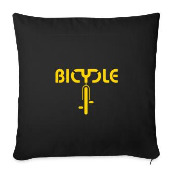 Bike Glyph in Neon Yellow - Throw Pillow Cover 17.5” x 17.5” - black - Front