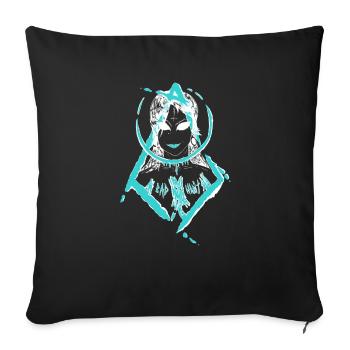 Bad Habit v1 - Throw Pillow Cover 17.5” x 17.5” - black - Front