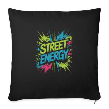 Urban Graffiti Burst - Throw Pillow Cover 17.5” x 17.5” - black - Front