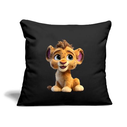 Sweet Lion Cub - Throw Pillow Cover 17.5” x 17.5”