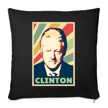 Bill Clinton Vintage Colors - Throw Pillow Cover 17.5” x 17.5” - black - Front