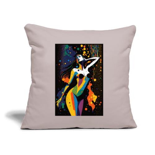 Vibing in the Night - Colorful Minimal Portrait - Throw Pillow Cover 17.5” x 17.5”
