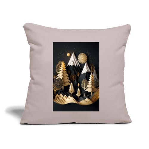 Gold and Black Wonderland - Whimsical Wintertime - Throw Pillow Cover 17.5” x 17.5”