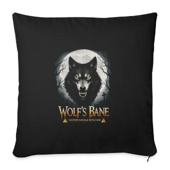 Wolf's Bane: Handle With Care | by Asarteon - Throw Pillow Cover 17.5” x 17.5” - black - Front