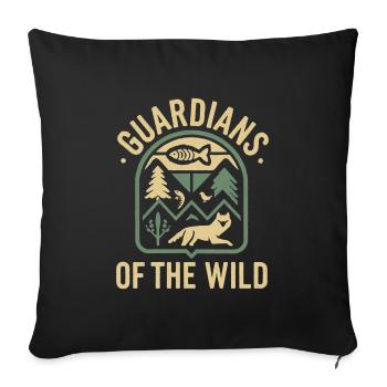 Guardians of the Wild - Throw Pillow Cover 17.5” x 17.5” - black - Front