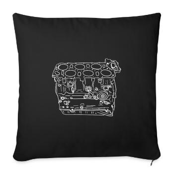 VR6 Engine Cylinder Piston FCK Greta Gift Idea - Throw Pillow Cover 17.5” x 17.5” - black - Front