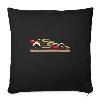 Race Car Velocity - Throw Pillow Cover 17.5” x 17.5” - black - Front