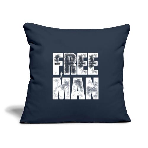 FREE MAN - White Graphic - Throw Pillow Cover 17.5” x 17.5”