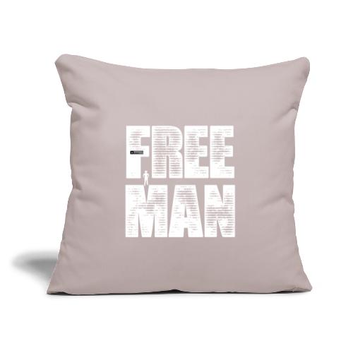 FREE MAN - White Graphic - Throw Pillow Cover 17.5” x 17.5”