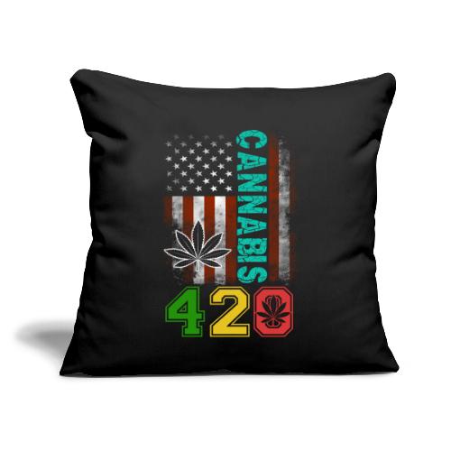 Amusing 420 American Herb Weed Marijuana Design - Throw Pillow Cover 17.5” x 17.5”