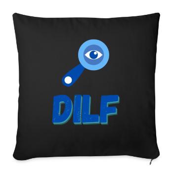 Searching for DILFs green - Throw Pillow Cover 17.5” x 17.5” - black - Front