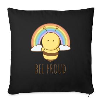 Bee Proud - Throw Pillow Cover 17.5” x 17.5” - black - Front