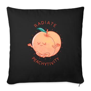 Radiate Peachytivity - Throw Pillow Cover 17.5” x 17.5” - black - Front
