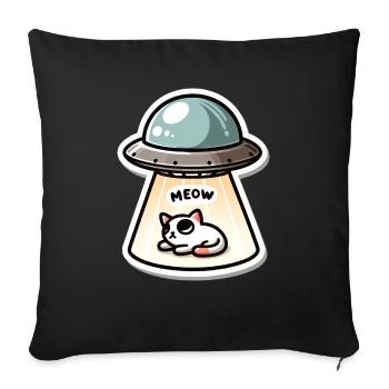 UFO Cat - Throw Pillow Cover 17.5” x 17.5” - black - Front