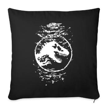 Jurassic World Logo In White With T-Rex Underwater - Throw Pillow Cover 17.5” x 17.5” - black - Front