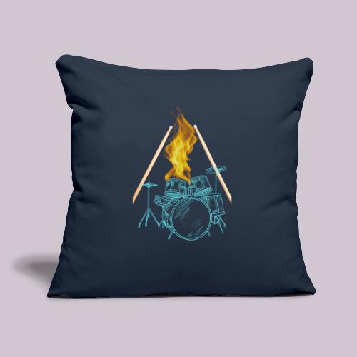 Drums on Fire - Throw Pillow Cover 17.5” x 17.5”