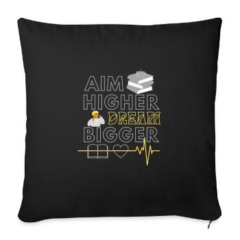 dream - Throw Pillow Cover 17.5” x 17.5” - black - Front