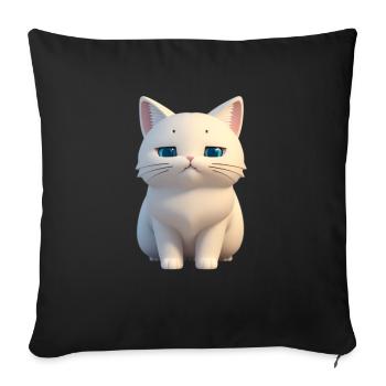 The cat: my best companion - Throw Pillow Cover 17.5” x 17.5” - black - Front