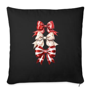 Bow - Throw Pillow Cover 17.5” x 17.5” - black - Front