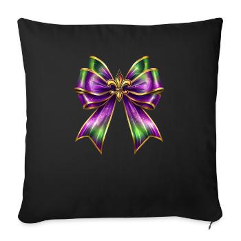 Bow - Throw Pillow Cover 17.5” x 17.5” - black - Front