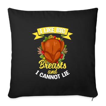 Turkey Family Celebration Celebration - Throw Pillow Cover 17.5” x 17.5” - black - Front
