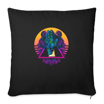 electronic hand art design - Throw Pillow Cover 17.5” x 17.5” - black - Front