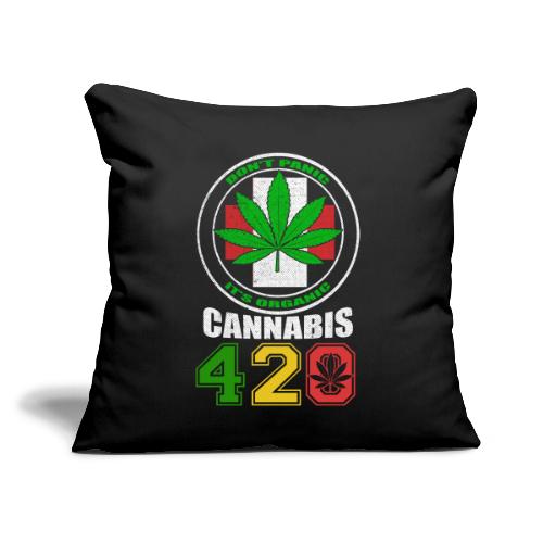 Lighthearted 420 Organic Ganja Weed Marijuana Desi - Throw Pillow Cover 17.5” x 17.5”