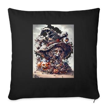 witch - Throw Pillow Cover 17.5” x 17.5” - black - Front
