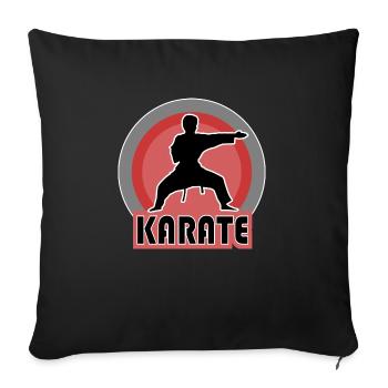 Karate - Throw Pillow Cover 17.5” x 17.5” - black - Front