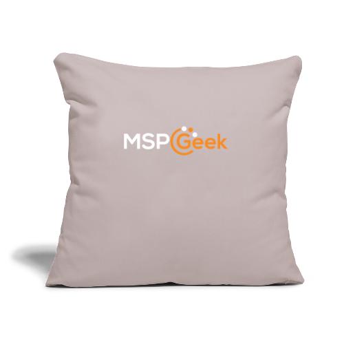 MSPGeekWhiteLogo - Throw Pillow Cover 17.5” x 17.5”