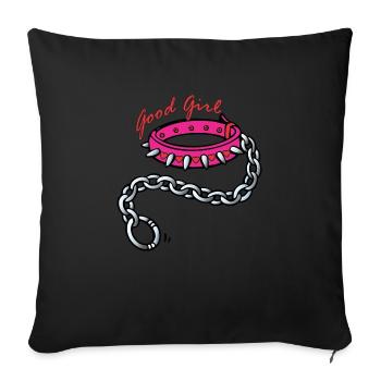 good Girl - Throw Pillow Cover 17.5” x 17.5” - black - Front