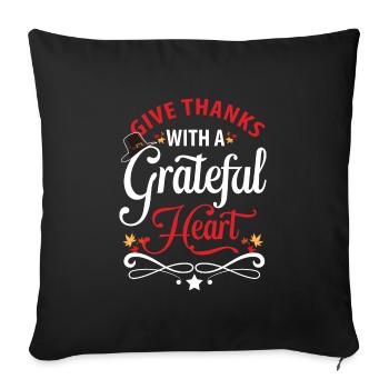 Turkey Family Celebration Celebration Thanksgiving - Throw Pillow Cover 17.5” x 17.5” - black - Front