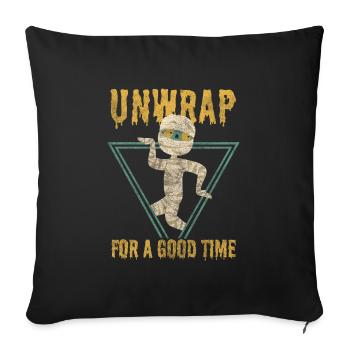 Mummy Fear Pyramid Anubis - Throw Pillow Cover 17.5” x 17.5” - black - Front