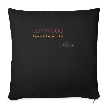 AWWOOO - Throw Pillow Cover 17.5” x 17.5” - black - Front