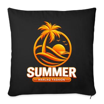 marlaq fashion summer - Throw Pillow Cover 17.5” x 17.5” - black - Front