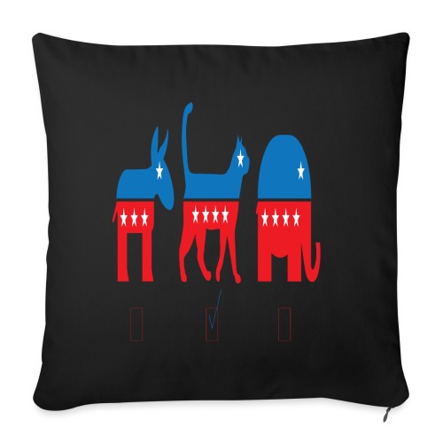 My Vote Cat - Throw Pillow Cover 17.5” x 17.5”
