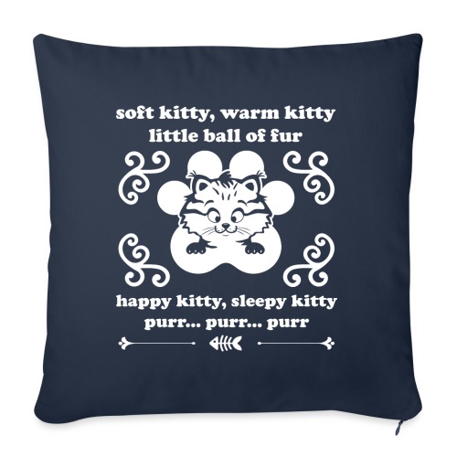 soft kitty, warm kitty, kappy kitty, sleepy kitty - Throw Pillow Cover 17.5” x 17.5”