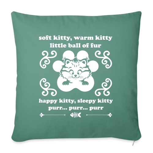 soft kitty, warm kitty, kappy kitty, sleepy kitty - Throw Pillow Cover 17.5” x 17.5”
