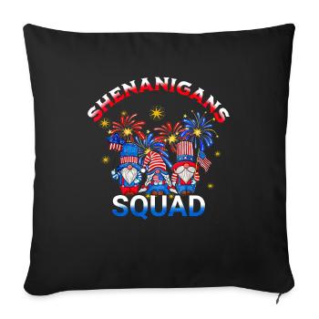 SHENANIGANS SQUAD-4 TH JULY - Throw Pillow Cover 17.5” x 17.5” - black - Front