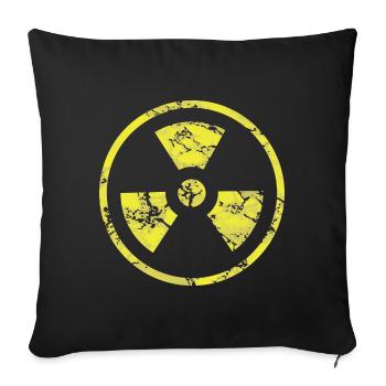 Radiation Biohazard Nuclear Radiation - Throw Pillow Cover 17.5” x 17.5” - black - Front