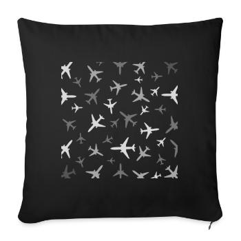 Aeroplane is a vehicle with wings - Throw Pillow Cover 17.5” x 17.5” - black - Front