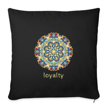 Loyalty Brotherhood Mandala - Throw Pillow Cover 17.5” x 17.5” - black - Front