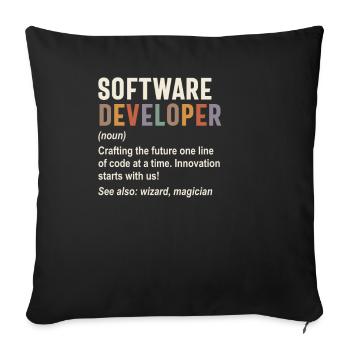 Software Developer - Crafting the Future with Code - Throw Pillow Cover 17.5” x 17.5” - black - Front