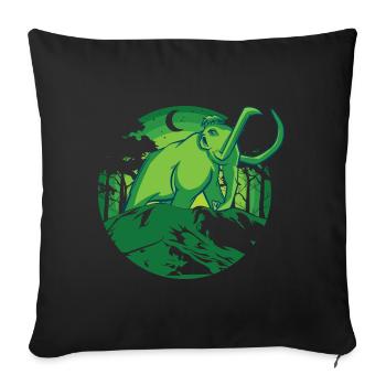 Mammoth Prehistoric Animal - Throw Pillow Cover 17.5” x 17.5” - black - Front