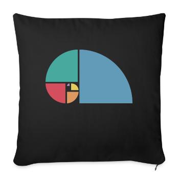 Golden ratio - Throw Pillow Cover 17.5” x 17.5” - black - Front