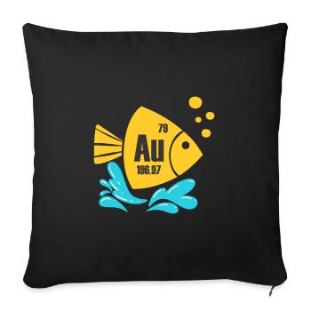 Goldfish Gold Element Chemistry Science Chemist - Throw Pillow Cover 17.5” x 17.5” - black - Front