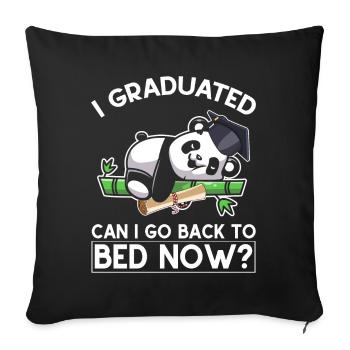 Funny Graduation Panda Graduated - Throw Pillow Cover 17.5” x 17.5” - black - Front