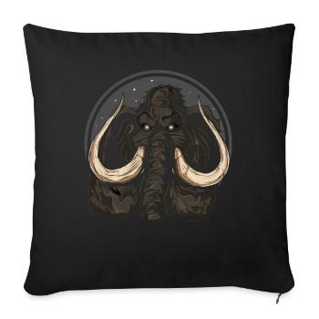 Prehistoric Animal Mammoth - Throw Pillow Cover 17.5” x 17.5” - black - Front