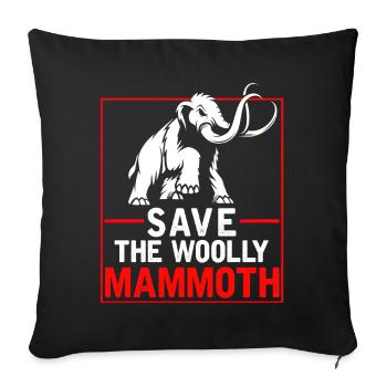 Mammoth Prehistoric Animal Humor - Throw Pillow Cover 17.5” x 17.5” - black - Front