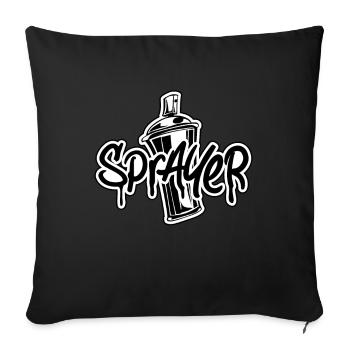 Spray Can Sprayer Artist Street Art - Throw Pillow Cover 17.5” x 17.5” - black - Front